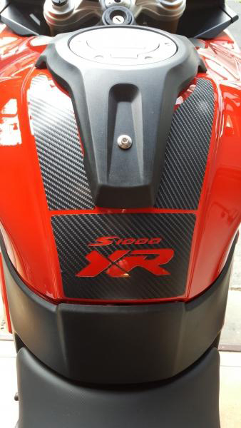 The carbon tank protection sticker for the BMW S1000XR