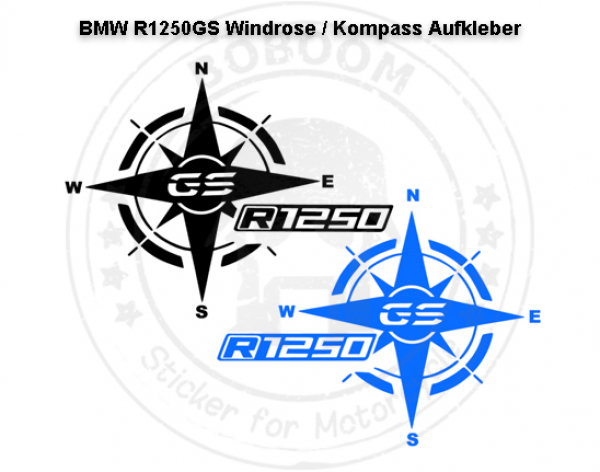 Wind rose/compass decor sticker for the BMW R1250GS