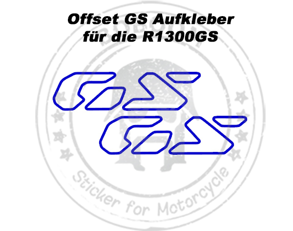 The GS offset sticker for BMW R1300GS