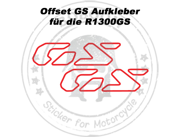 Die GS Offset Aufkleber für BMW R1300GS